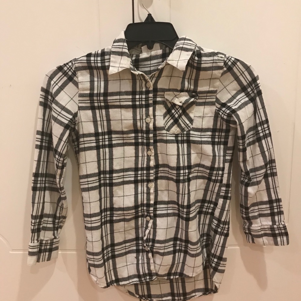 Girls large plaid shirt
